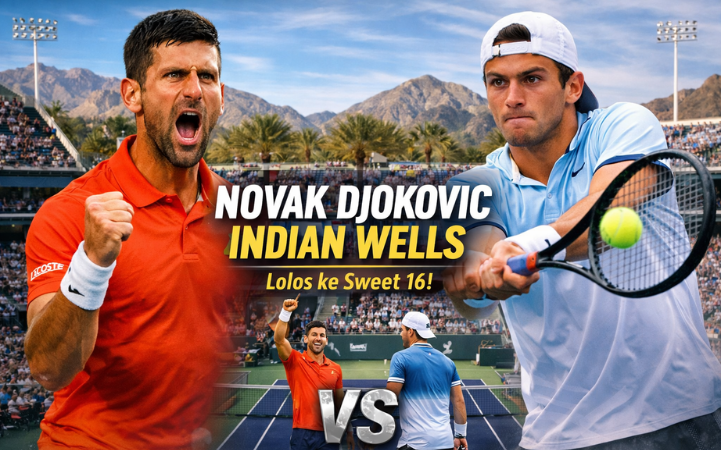 Novak Djokovic memastikan langkah ke babak 16 besar Indian Wells setelah mengalahkan petenis Amerika Serikat, Aleksandar Kovacevic, dalam duel sengit di Indian Wells Masters.