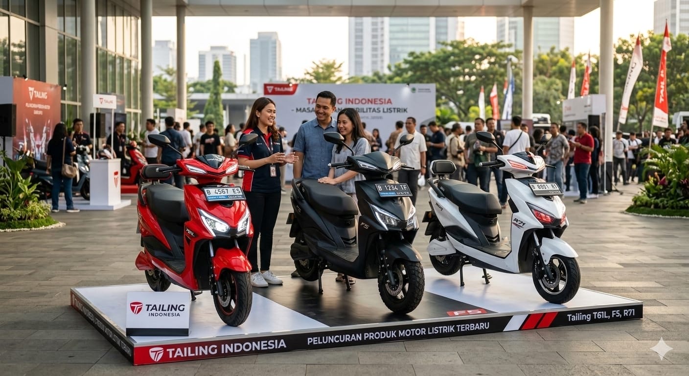 Motor listrik Tailing Indonesia resmi diperkenalkan, dari T61L 3000 watt hingga R71 retro modern dengan jarak tempuh sampai 100 km.