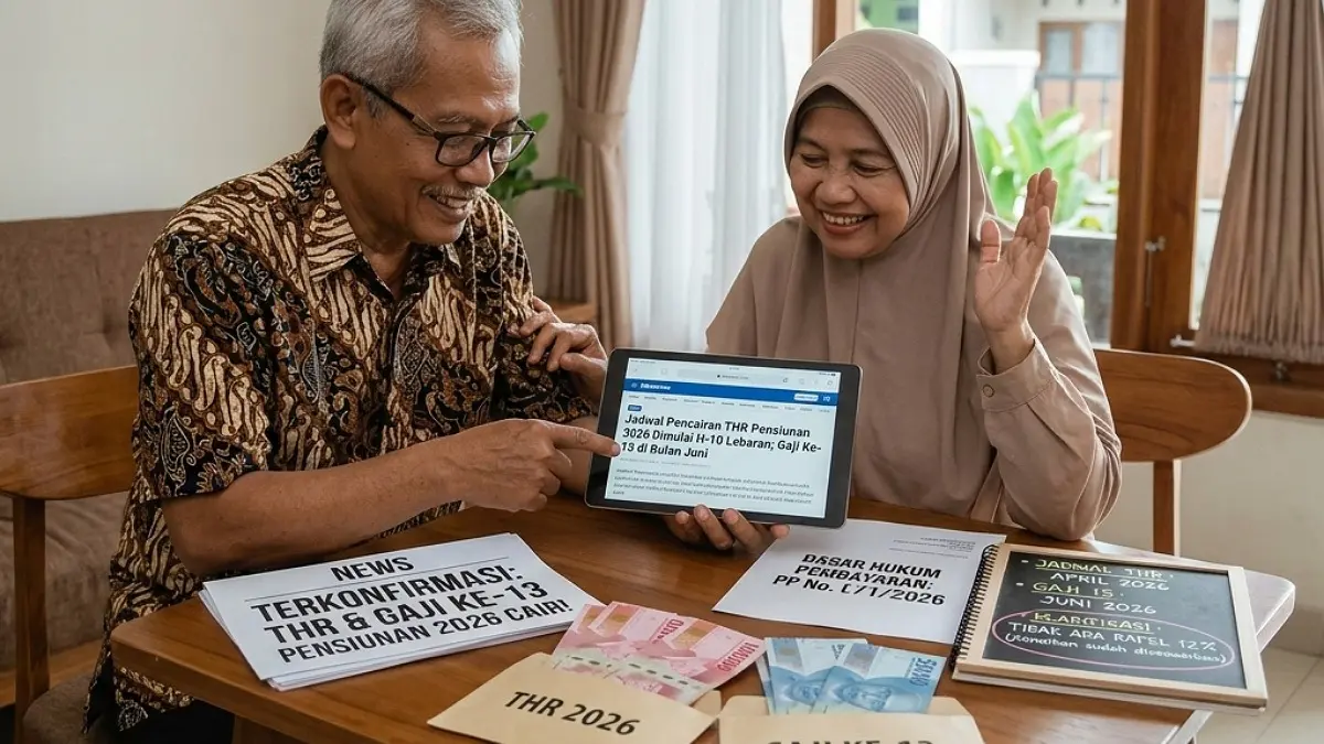 Ilustrasi Rapel gaji pensiunan 2026 jadi harapan banyak ASN. Taspen dan Menteri Keuangan beri penjelasan soal jadwal pencairannya.(Gemini AI)