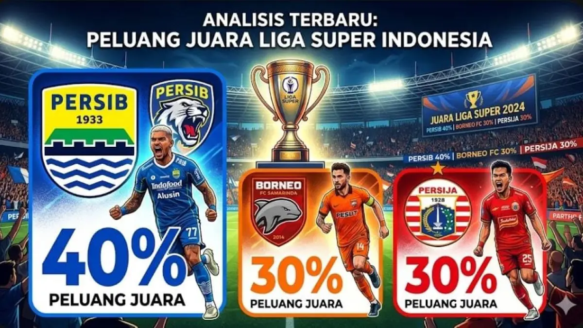 Peluang juara Liga Super: Persib Bandung 40%, Borneo FC dan Persija Jakarta 30% menurut analisis terbaru