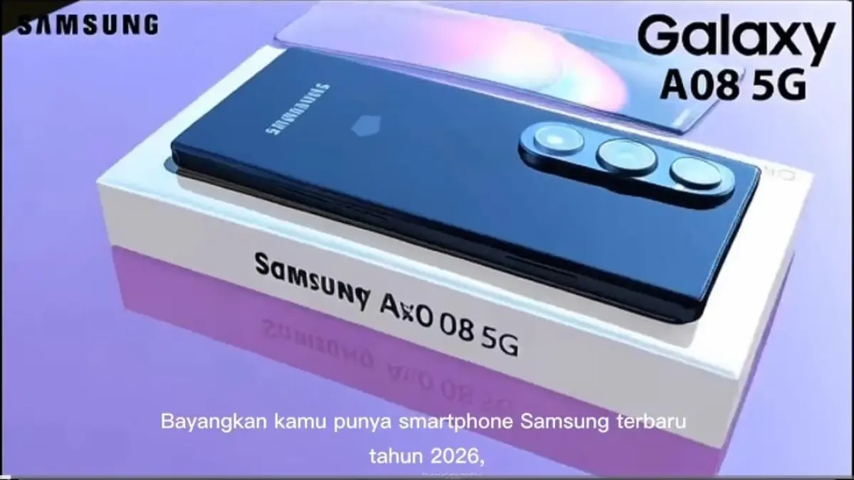 Samsung Galaxy A08 2026 hadir dengan kamera 50 MP, baterai 5000 mAh, dan harga Rp1 jutaan. Cocok jadi HP murah terbaik tahun ini.