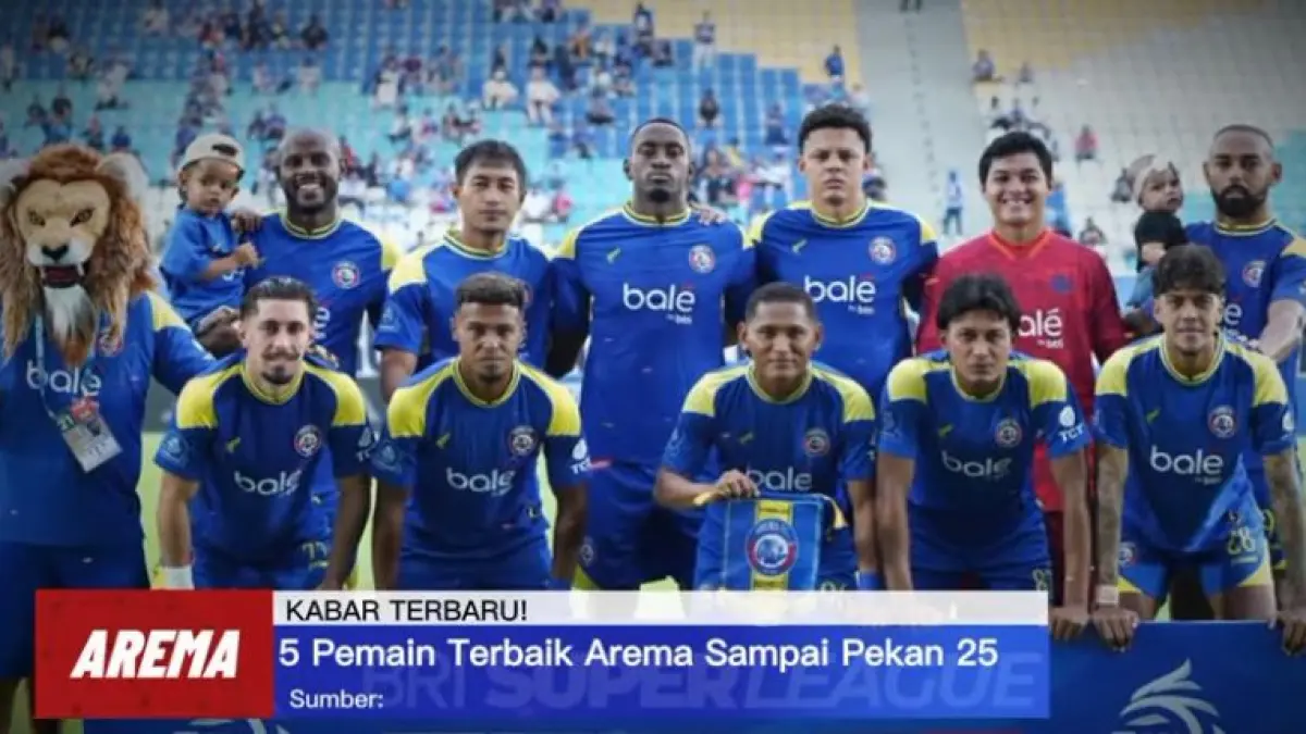Cek rating 5 pemain terbaik Arema FC hingga pekan 25! Dalberto Luelo pimpin daftar pencetak gol terbanyak. Siapa saja pilar andalan Singo Edan lainnya?