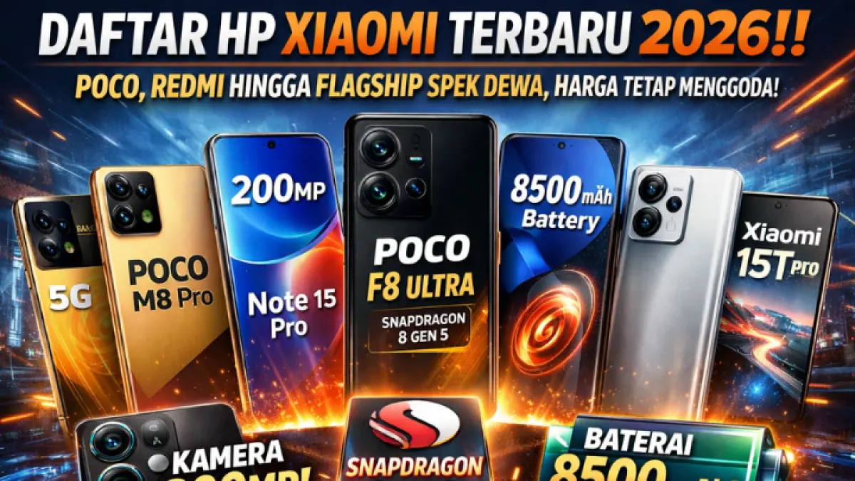 Daftar HP Xiaomi terbaru 2026 resmi rilis! Mulai Poco, Redmi hingga flagship, hadir dengan spek dewa, kamera 200MP dan baterai jumbo.(GPT AI)