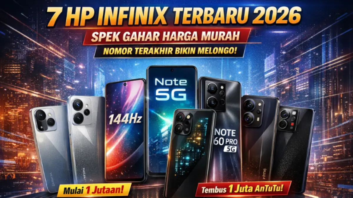 7 HP Infinix terbaru 2026 hadir dengan spek gahar dan harga terjangkau, mulai Rp1 jutaan hingga performa gaming tembus 1 juta AnTuTu!(GPT AI)