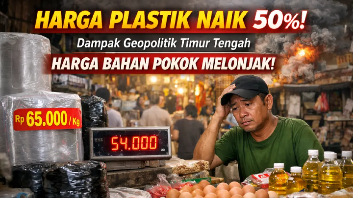 Harga plastik melonjak lebih dari 50 persen di pasar tradisional, memicu kenaikan biaya bahan pokok dan membuat pedagang serta konsumen semakin tertekan.(GPT AI)