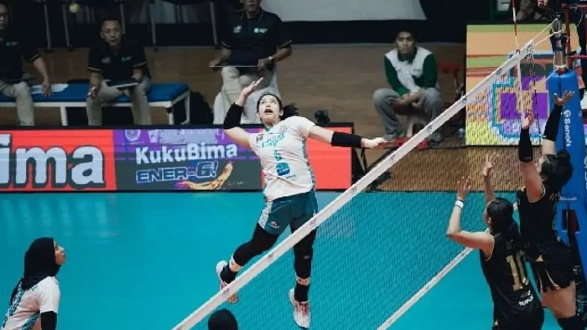 Proliga 2026 final four: Elektrik PLN Mobile comeback dramatis kalahkan Pertamina Enduro lewat duel sengit 5 set.