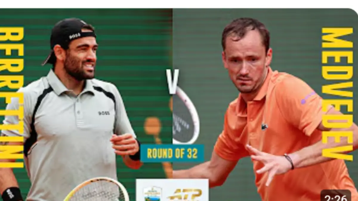 Duel sengit babak 32 besar Miami Open mempertemukan Matteo Berrettini melawan Daniil Medvedev, laga penuh kejutan dengan dominasi tak terduga. (Rolex Monte-Carlo Masters)