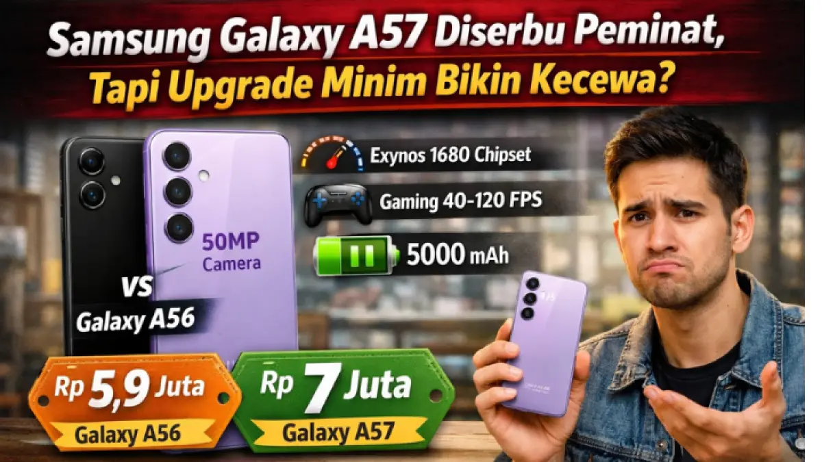 Samsung Galaxy A57 tampil lebih stylish, tapi apakah upgrade yang minim sebanding dengan harganya? (GPT AI)