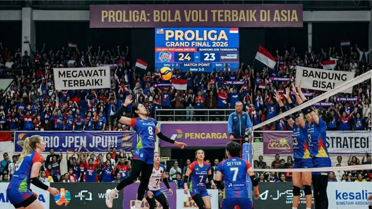Final Four Proliga 2026 memanas, Megawati Hangestri jadi pahlawan saat Pertamina menang dramatis dan tangis haru pecah.