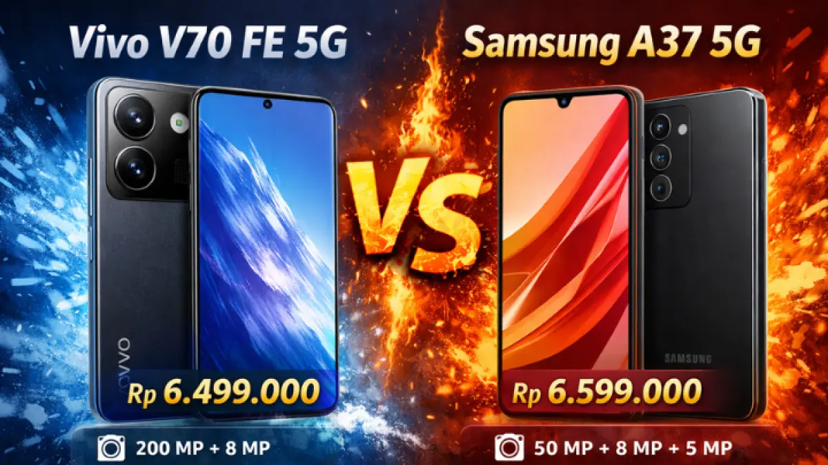Vivo V70 FE 5G vs Samsung A37 5G, harga beda tipis tapi spek jomplang. Performa, kamera, dan baterai, siapa paling unggul? (GPT AI)