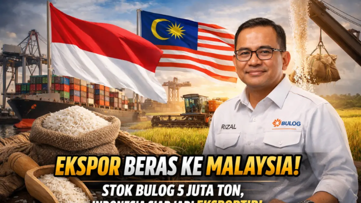 Bulog jajaki ekspor beras ke Malaysia, stok tembus 5 juta ton. Indonesia berpeluang beralih dari importir jadi eksportir beras.(GPT AI)