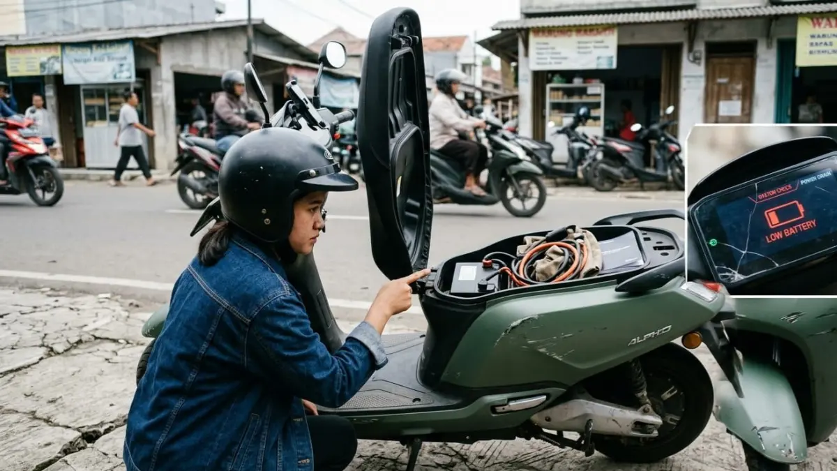 kekurangan Alpha Servo motor listrik: baterai drop, bug gas, jarak tempuh tak sesuai klaim, dan bagasi sempit