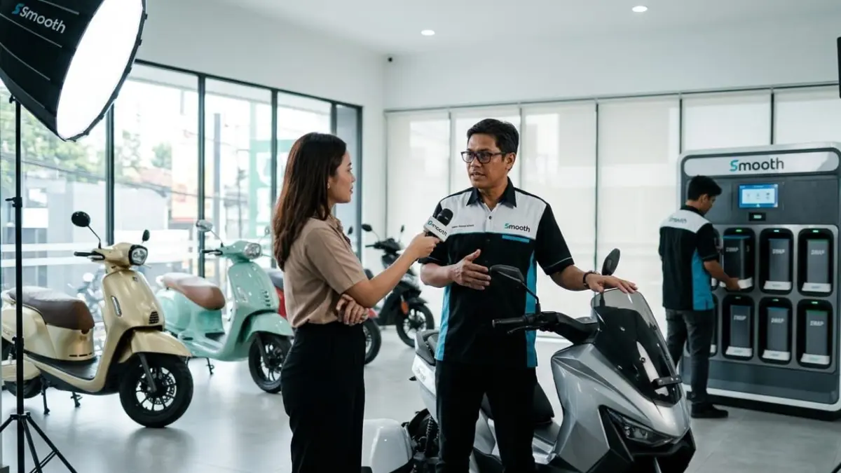 Motor listrik Smooth dan baterai swap ramai disorot. CEO Swap buka suara soal isu hilang, kualitas baterai, hingga upgrade 72 volt.