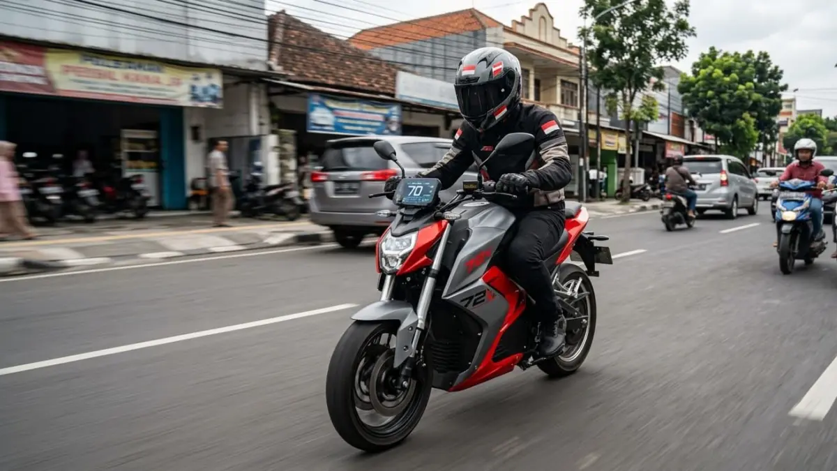 Smooth The Sultan motor listrik tanpa cas hadir dengan baterai swap, desain retro, dan biaya Rp200 per km, praktis untuk harian.