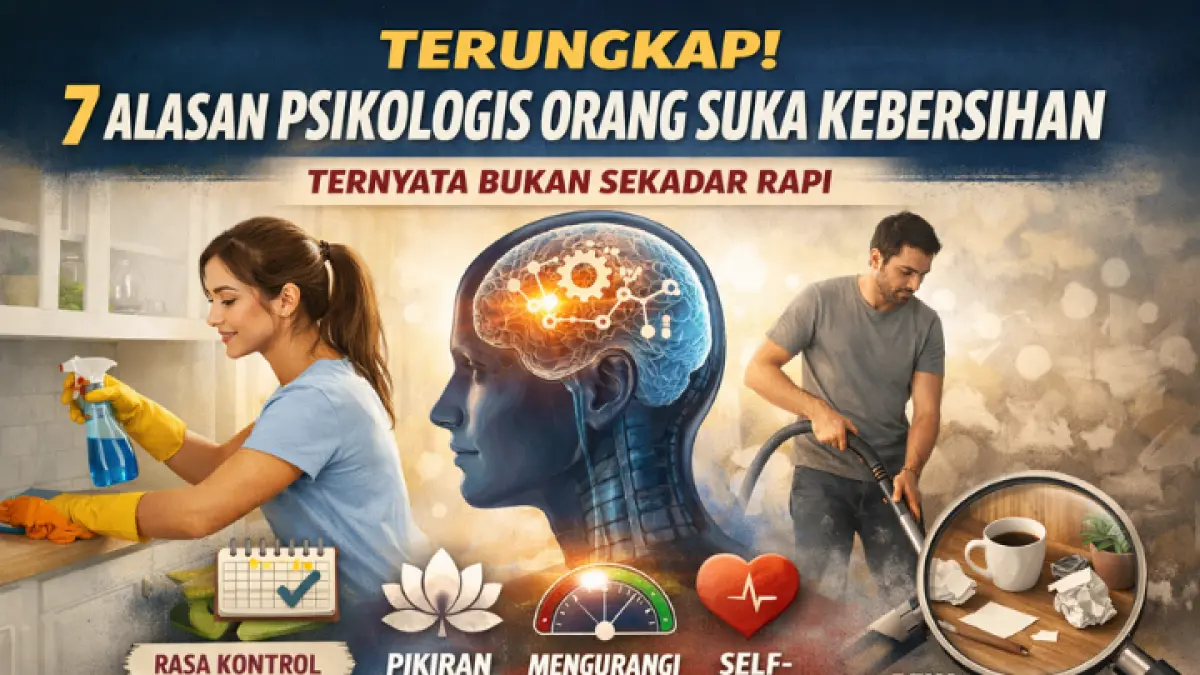 Ilustrasi seseorang membersihkan rumah mencerminkan 7 alasan psikologis di balik kebiasaan suka kebersihan, mulai dari mencari kontrol, menjernihkan pikiran, hingga meredakan stres.
(AI)