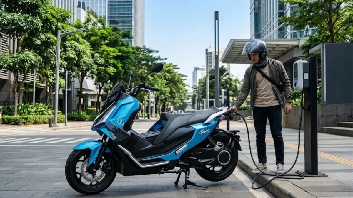 Review motor listrik ALVA Cervo hadir dengan desain futuristik, performa kencang, dan fitur modern untuk mobilitas harian. (GEMINI AI)