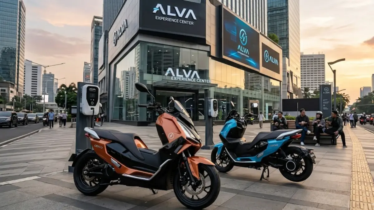 Review motor listrik ALVA Cervo hadir dengan desain futuristik, performa kencang, dan fitur modern untuk mobilitas masa kini. (GEMINI AI)
