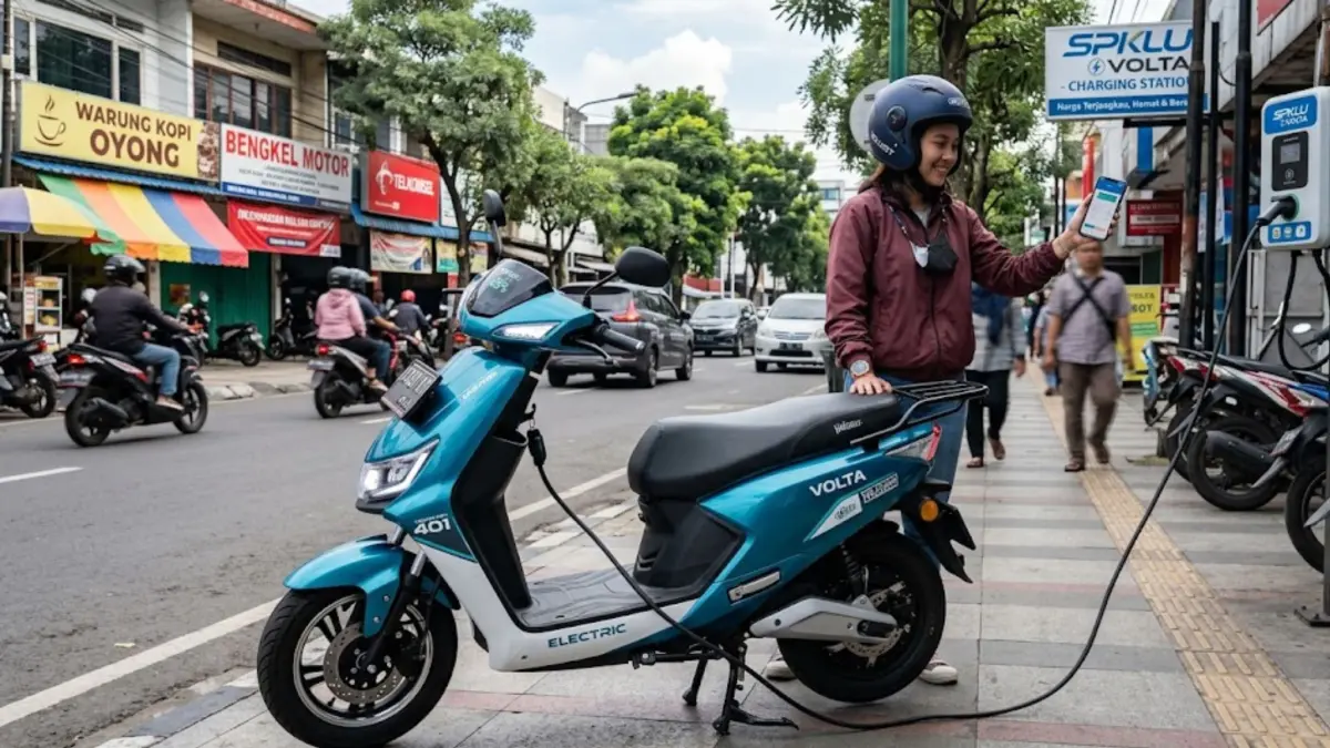 Motor listrik murah 10 jutaan terbaik 2026, irit, stylish, dan cocok untuk mobilitas harian di perkotaan. (GEMINI AI)