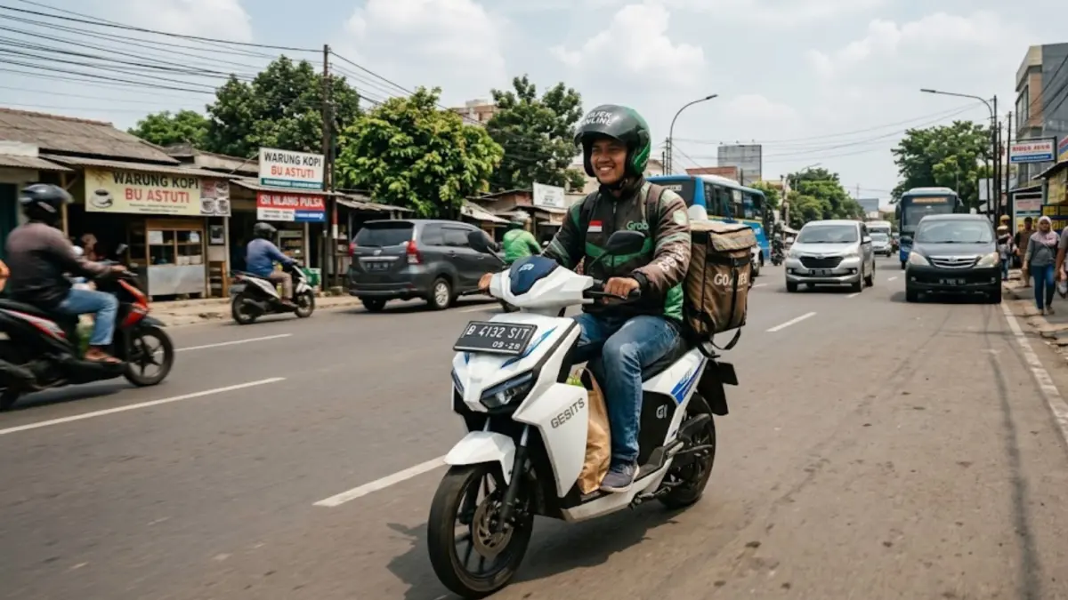 Motor listrik murah irit biaya harian 2026, hemat listrik, cocok untuk kerja dan sekolah. (GEMINI AI)