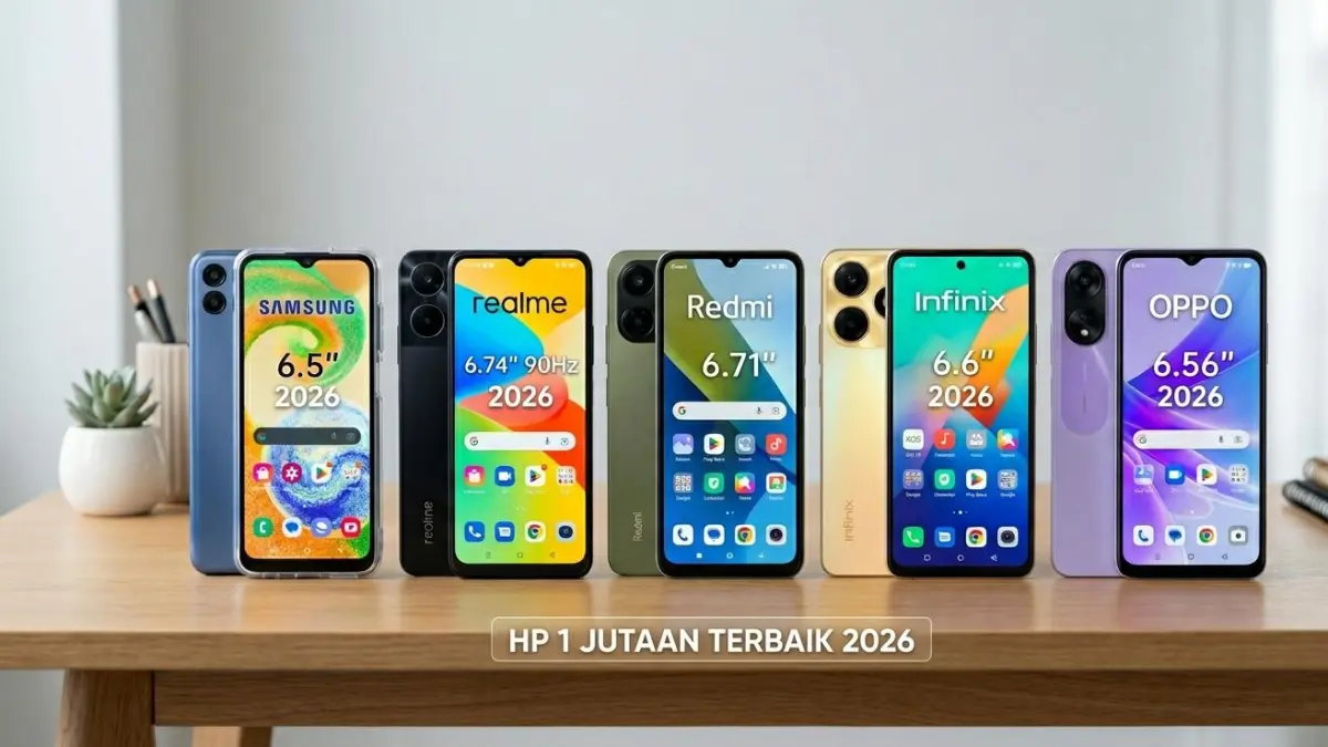 5 HP 1 jutaan terbaik 2026 dengan spek kencang, layar 120Hz, baterai jumbo, dan fitur AI canggih, pilihan paling worth it!
