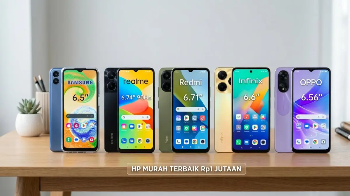 5 HP murah terbaik harga Rp1 jutaan 2026 dengan spek gahar, kamera Sony, baterai 7000 mAh, dan update OS panjang!