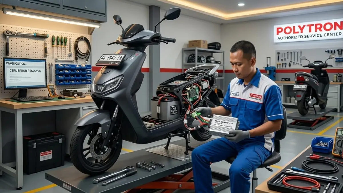 Biaya perawatan motor listrik Polytron Fox R selama 1 tahun terungkap, totalnya cuma segini untuk 17.000 km!