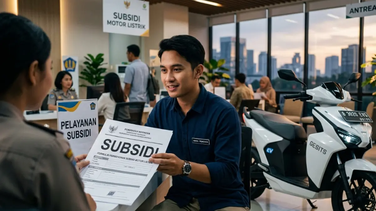 Cara pengajuan subsidi motor listrik 2026 lengkap dengan syarat mudah dan potongan harga besar hingga jutaan rupiah. (GEMINI AI)