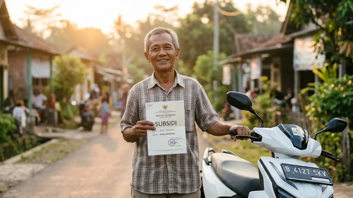 Cara pengajuan subsidi motor listrik 2026 lengkap, syarat mudah dan potongan harga besar untuk kendaraan ramah lingkungan. (GEMINI AI)