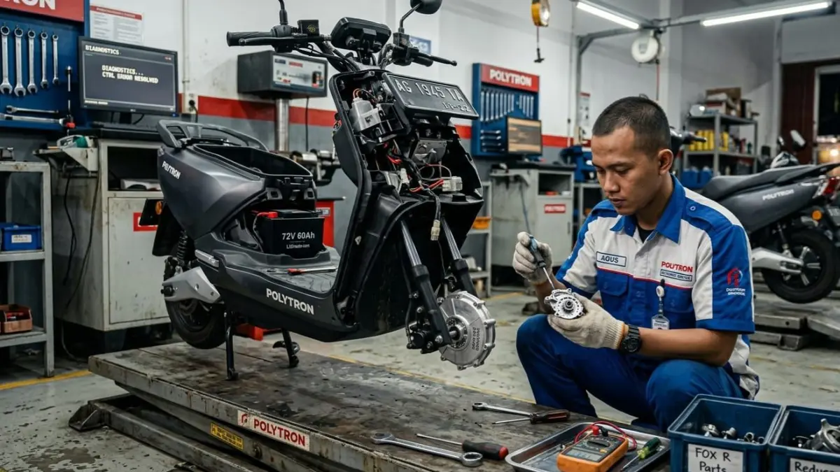 Motor listrik Polytron Fox R mati total? Ternyata penyebabnya cuma reducer, biaya perbaikan hanya Rp75 ribu!
