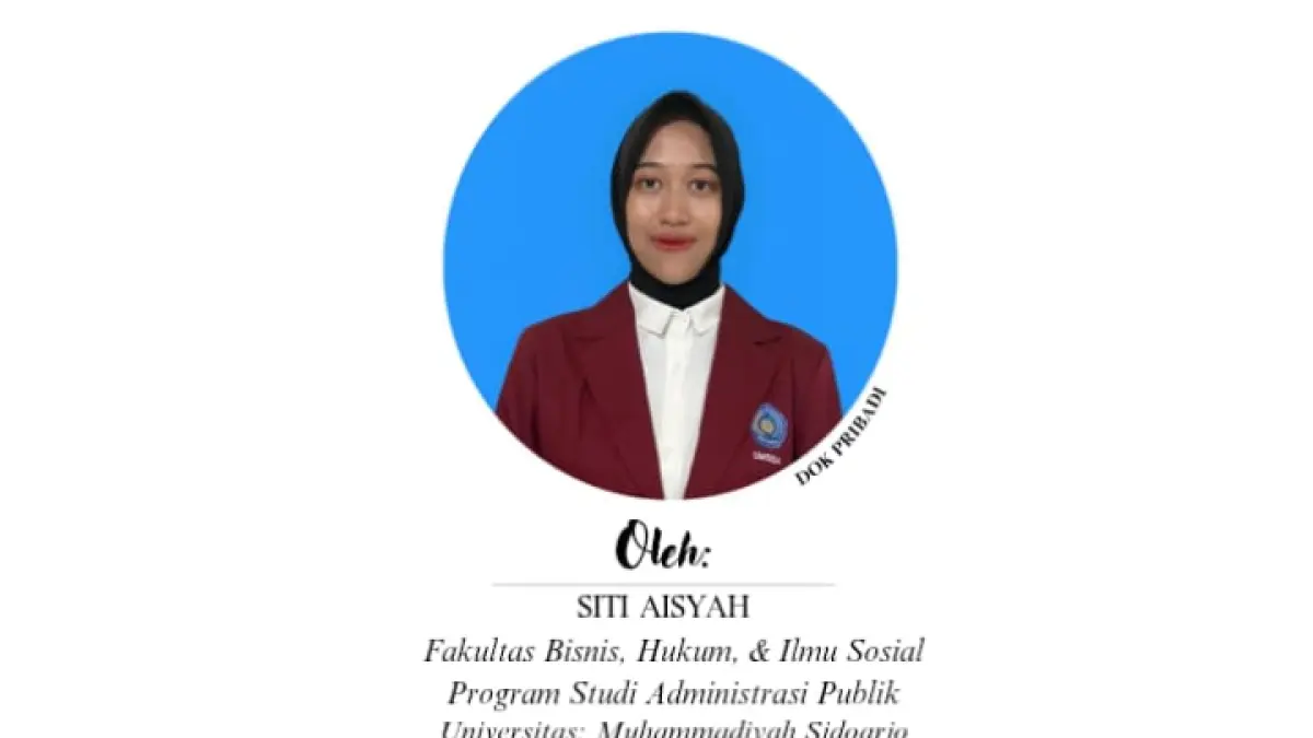 SITI  AISYAH  (Administrasi Publik Fakultas:Bisnis Hukum dan ilmu Sosial Universitas: Muhammadiyah Sidoarjo)