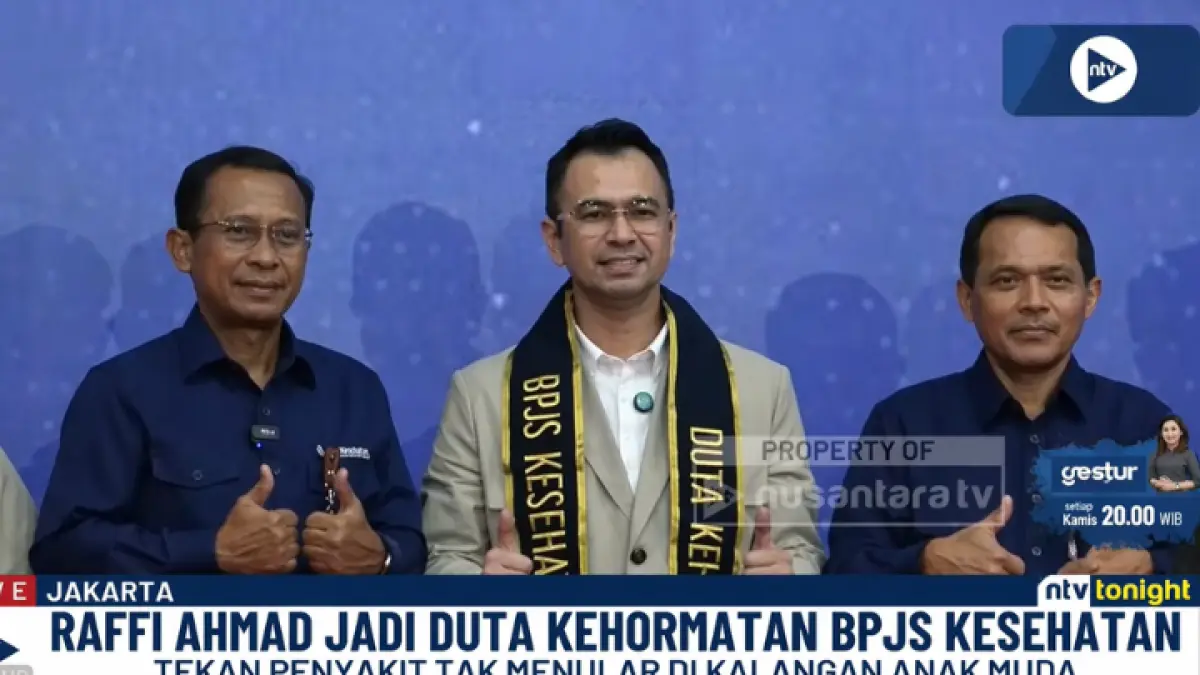 Raffi Ahmad resmi jadi Duta Kehormatan BPJS Kesehatan, siap gaungkan hidup sehat dan ajak generasi muda tinggalkan generasi rebahan. (YT NUSANTARA TV)