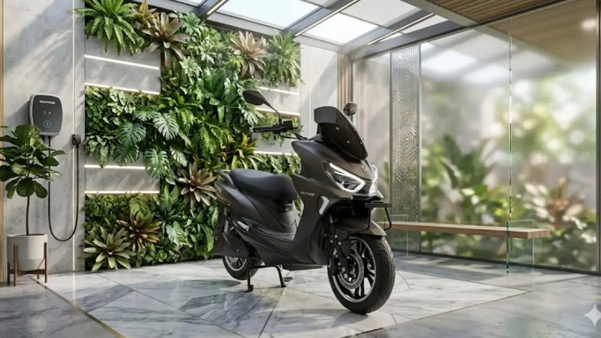 Polytron Fox S motor listrik murah 2026 irit listrik, biaya cas cuma Rp2.500, cocok untuk penggunaan harian di kota. (Gemini AI)