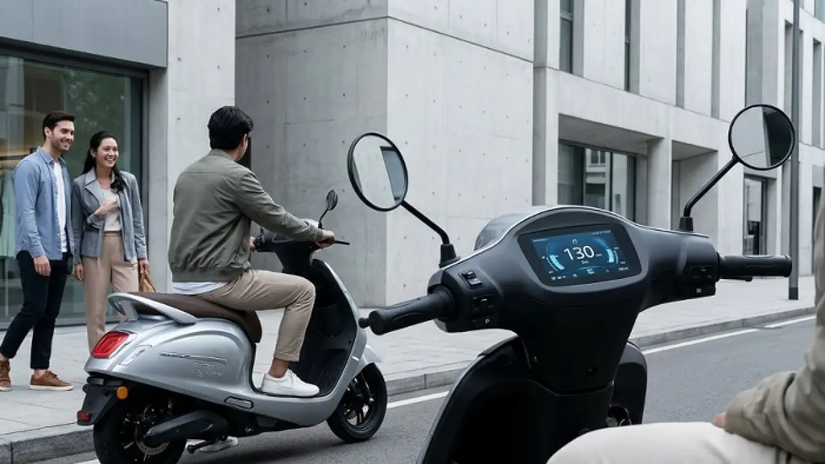 Indomobil E-Motor QT Pro resmi meluncur dengan desain retro modern, jarak tempuh 135 km dan harga Rp15 jutaan. Ilustrasi Gemini AI