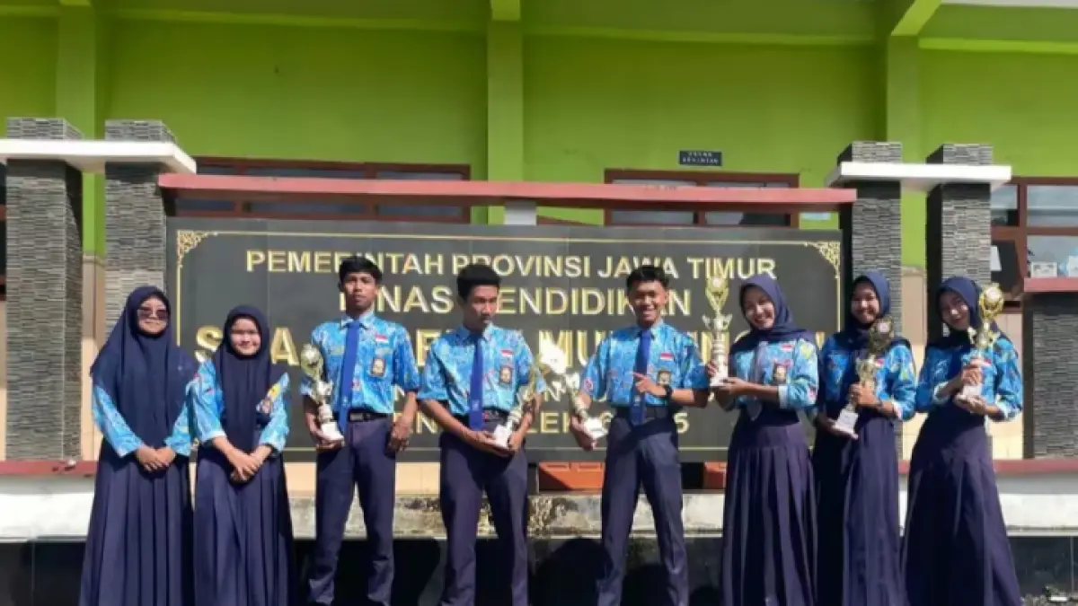 GEMILANG: Siswa SMAN 1 Munjungan borung FLS3N dan O2SN. (SMAN 1 MUNJUNGAN UNTUK RADAR TRENGGALEK)
