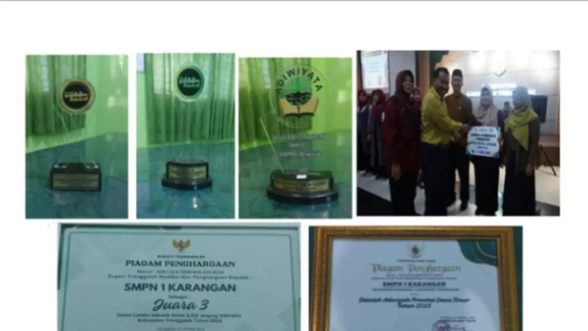 TERUS BERKIPRAH: Prestasi di dapat SMPN 1 Karangan dari berbagai bidang. (SMPN 1 KARANGAN UNTUK RADAR TRENGGALEK)
