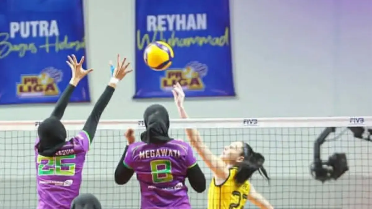 Gresik Petrokimia vs Jakarta Pertamina Enduro di final Proliga 2026 berlangsung dramatis hingga set 4, Pertamina menang 3-1.
