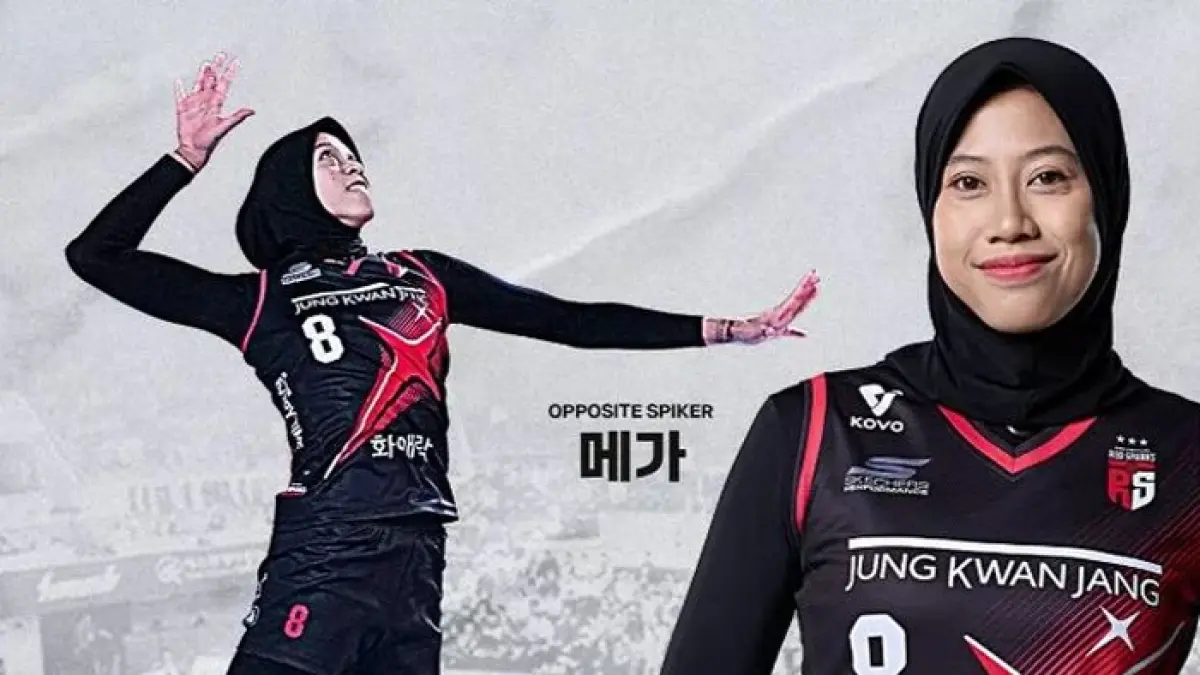 Megawati Hangestri disorot TV Korea usai tampil gemilang di Proliga 2026, disebut sebagai hidden gem Asia. (Pinterest) 