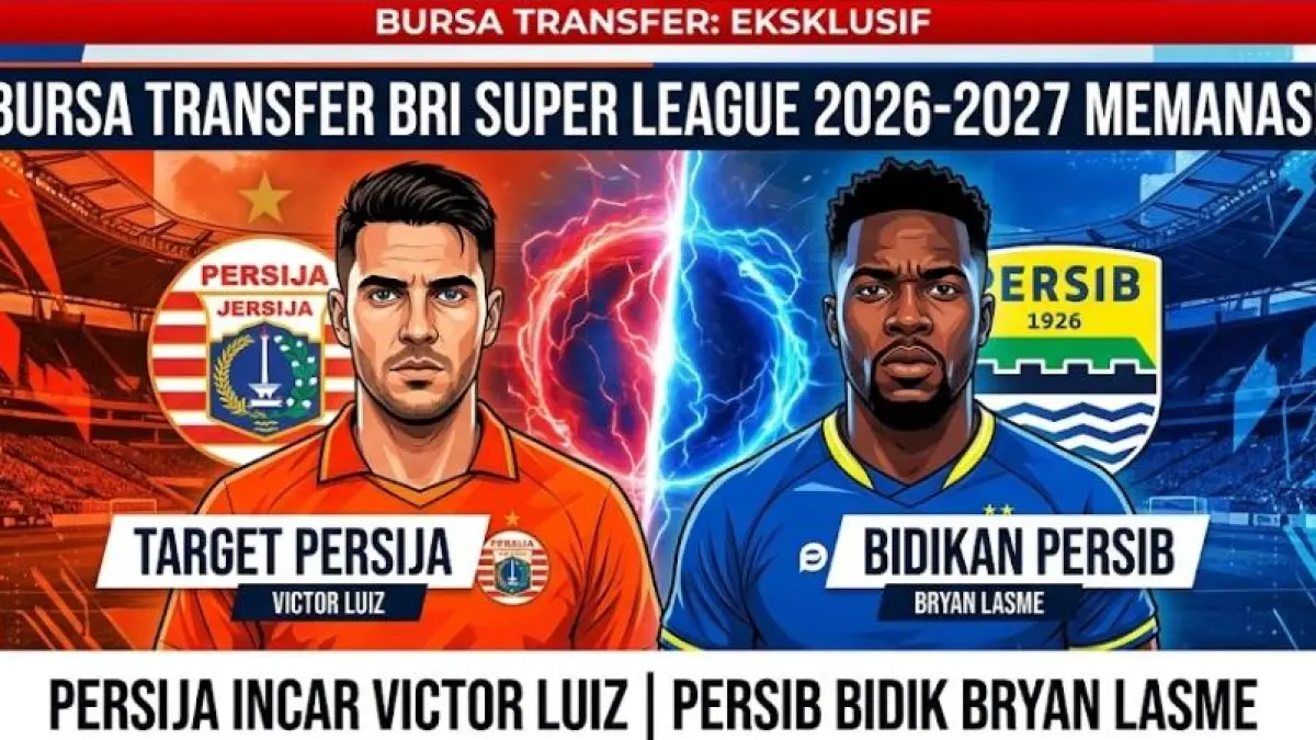 Bursa transfer BRI Super League 2026-2027 memanas, Persija incar Victor Luiz dan Persib Bandung bidik Bryan Lasme.(gemini AI)