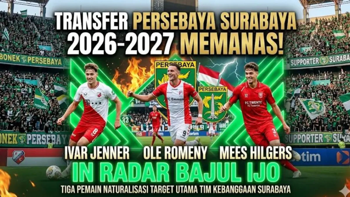 Daftar lengkap pemain Persebaya Surabaya 2026-2027, Ivar Jenner hingga Ole Romeny masuk radar transfer Bajul Ijo.(gemini AI)
