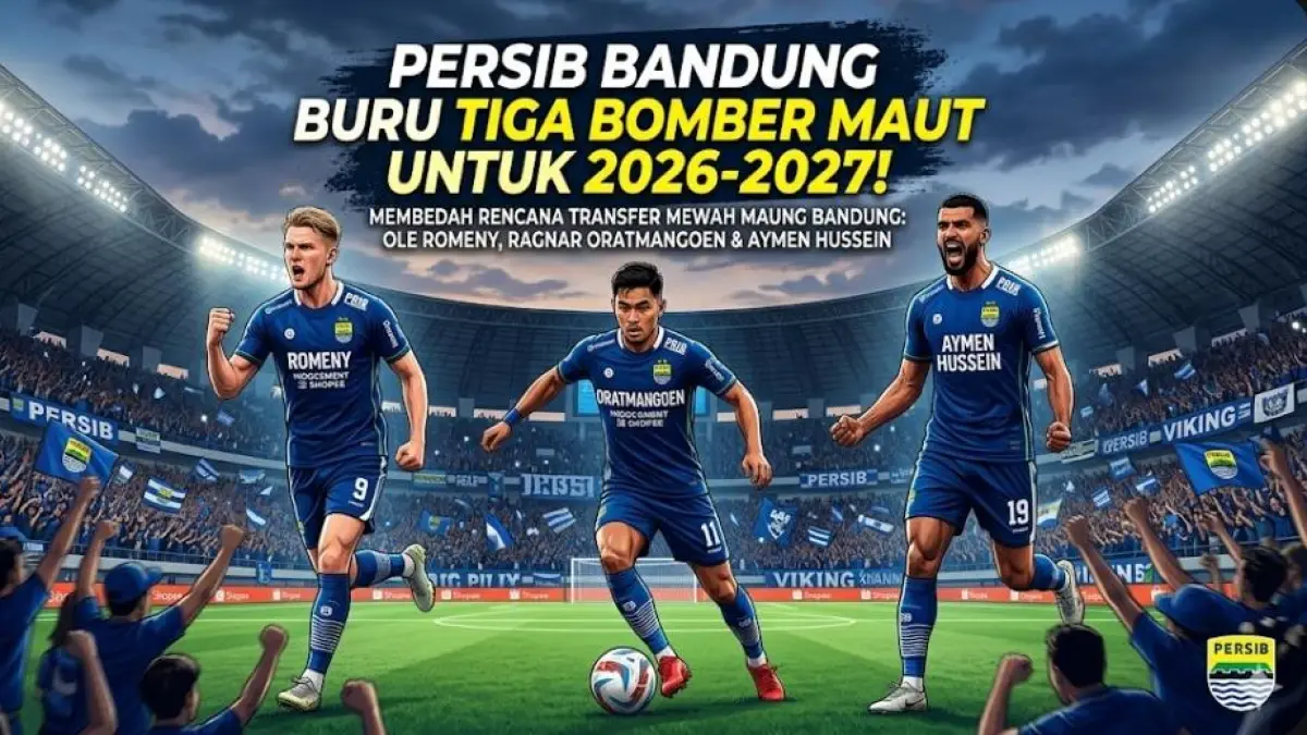 Persib Bandung dikabarkan memburu Ole Romeny, Ragnar Oratmangoen hingga Aymen Hussein untuk musim 2026-2027.(gemini AI)