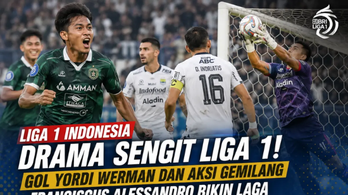 Gol Yordi Werman dan aksi heroik Franciscus Alessandro jadi penentu laga panas Liga 1 yang berlangsung sengit hingga akhir pertandingan. (GPT AI)