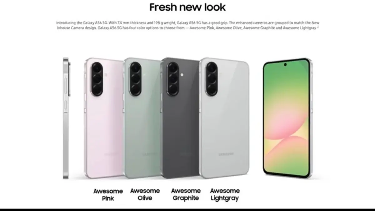 Samsung Galaxy A56 5G hadir dengan desain premium, layar AMOLED 120Hz, kamera HDR, dan One UI 7 yang makin smooth.(screenshot youtube)