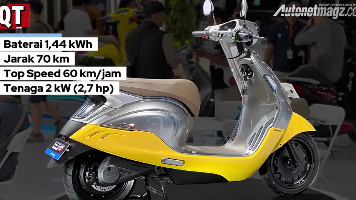 Motor listrik Indomobil eMotor Cutie hadir dengan desain retro, fitur NFC, ambient light dan harga mulai Rp15 jutaan.
(screenshot youtube)