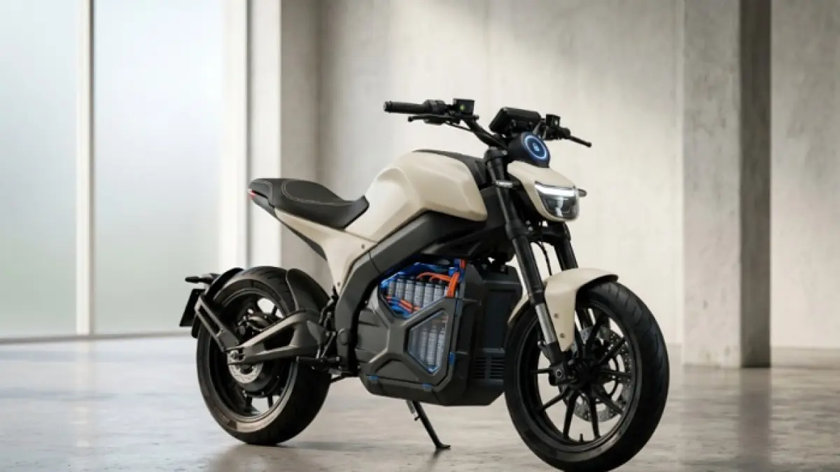 Motor listrik Indomobil eMotor QT hadir dengan desain retro, baterai lithium, dan fitur anti maling modern. (Ilustrasi Gemini AI)