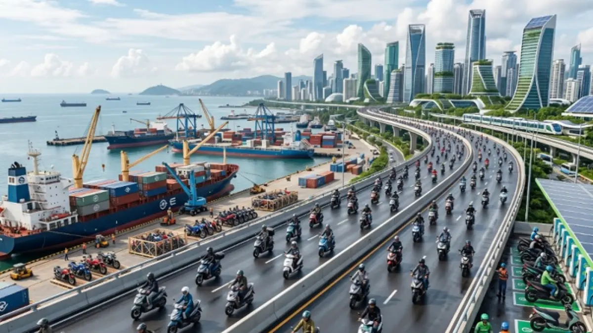 Persaingan motor listrik 2026 makin ketat. Alfa siapkan strategi harga hingga sewa baterai untuk tarik konsumen. (Ilustrasi Gemini AI)