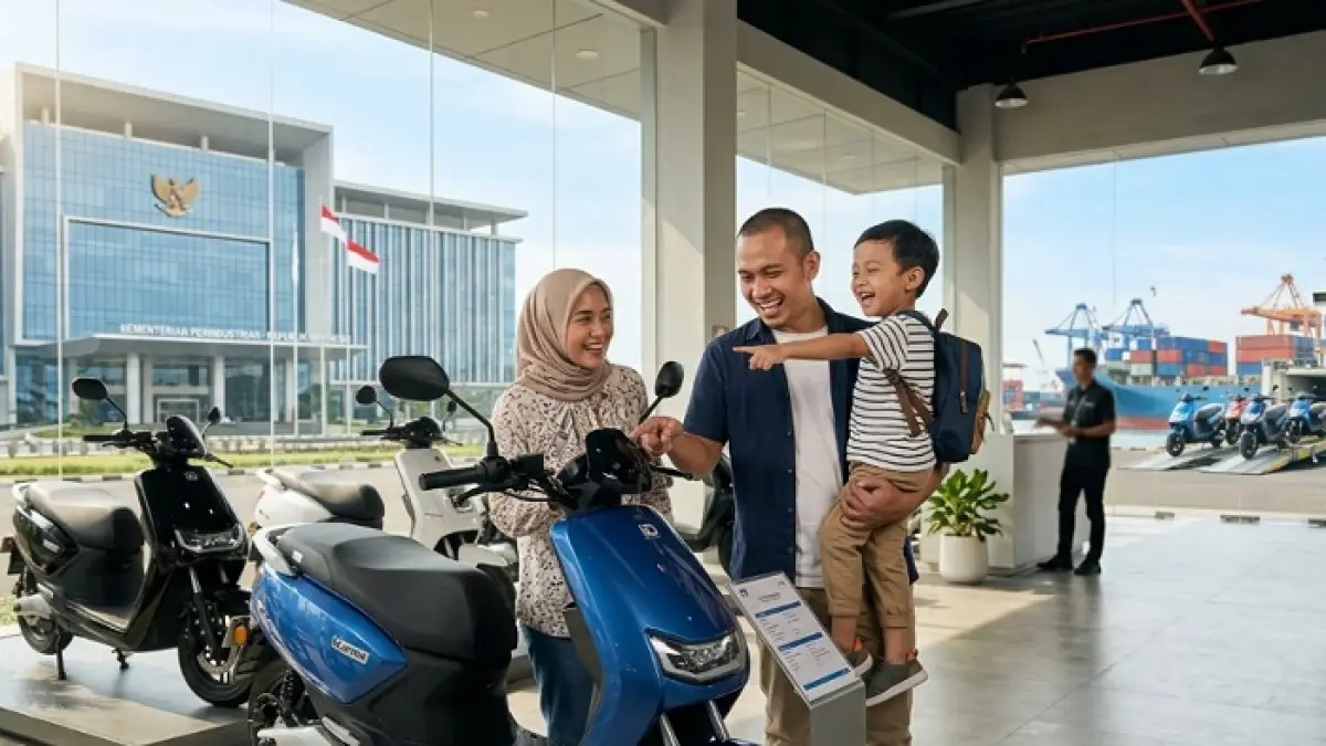 Subsidi motor listrik 2026 segera dibahas pemerintah untuk percepat era kendaraan listrik di Indonesia. (Ilustrasi Gemini AI)