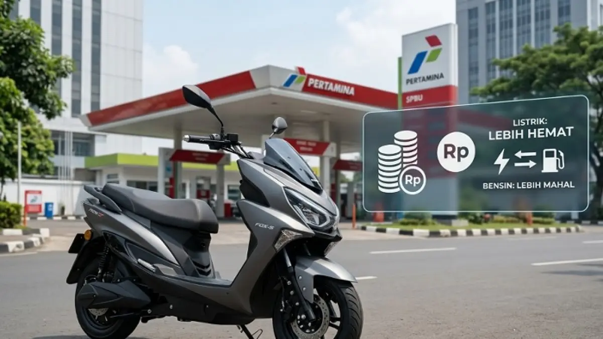 Touring Polytron Fox S ke Dieng membuktikan motor listrik makin andal di tanjakan ekstrem dan charging PLN. (Ilustrasi Gemini AI)