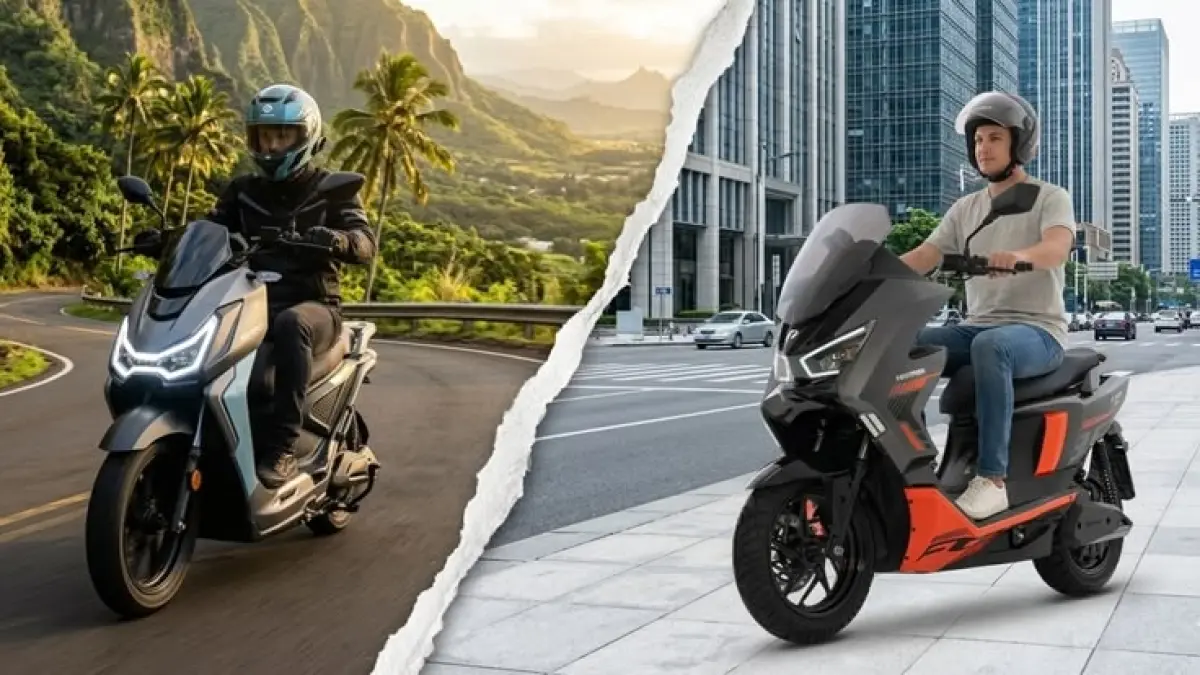 Polytron Fox 350 hadir dengan desain baru, posisi duduk lebih nyaman, dan fitur lebih lengkap dibanding Fox Air.(Pinterest)