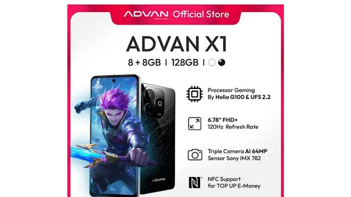 Advan X1 hadir dengan Helio G100, layar 120 Hz, dan RAM 8 GB. HP Rp1 jutaan ini disebut sulit dilawan rivalnya.(pinterest)