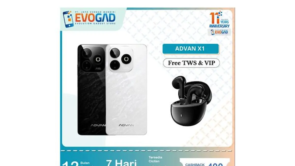 Advan X1 kini turun harga jadi Rp1,3 jutaan. Update terbaru bikin kamera 2K stabilizer dan gaming makin gacor.(pinterest)